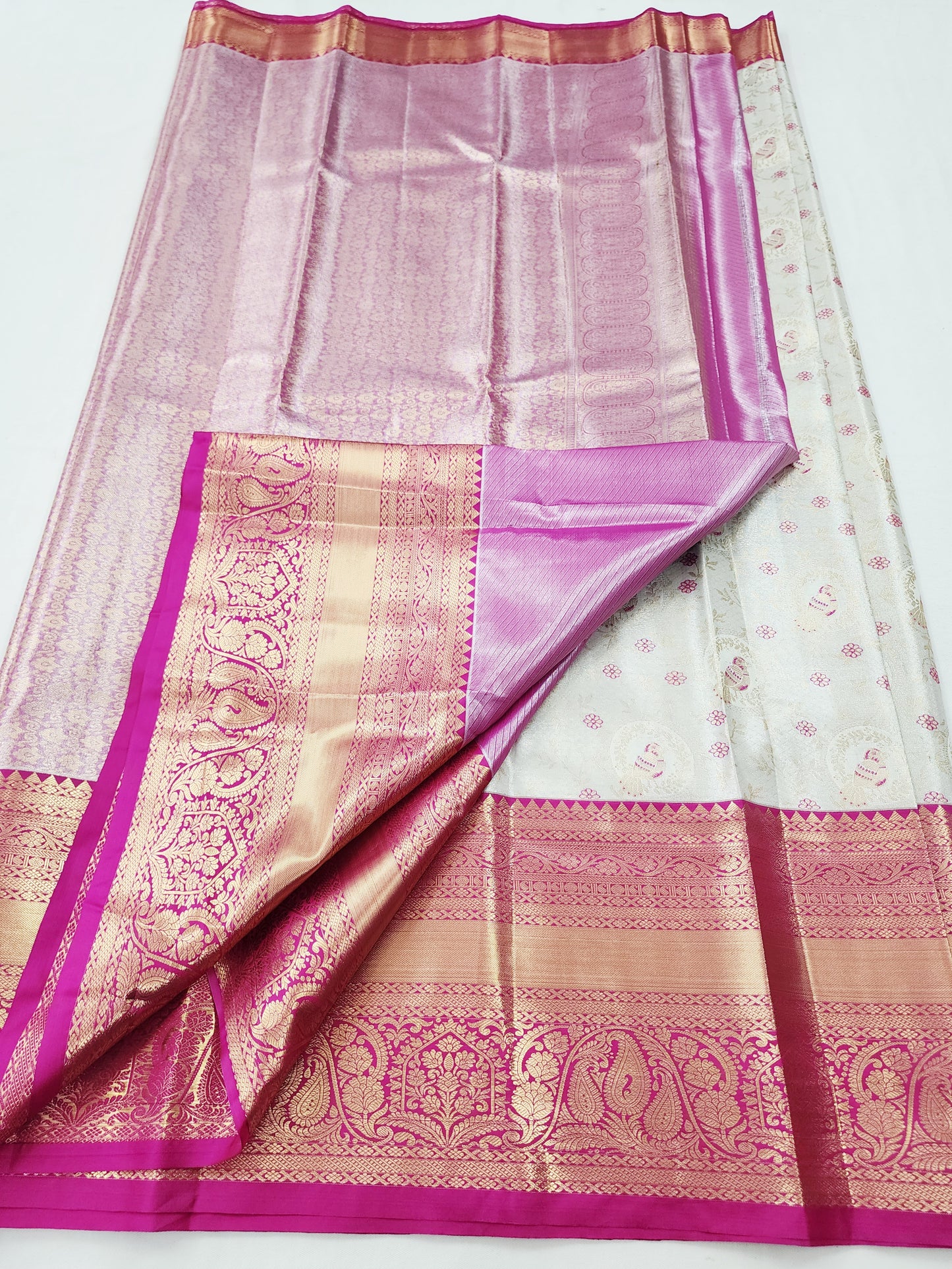 Kanchipuram Blended Korvai Tissue Bridal Silk Saree 002
