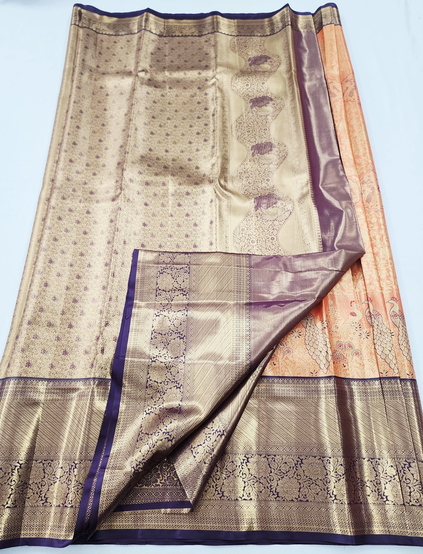 Kanchipuram Blended Korvai Tissue Bridal Silk Saree 007