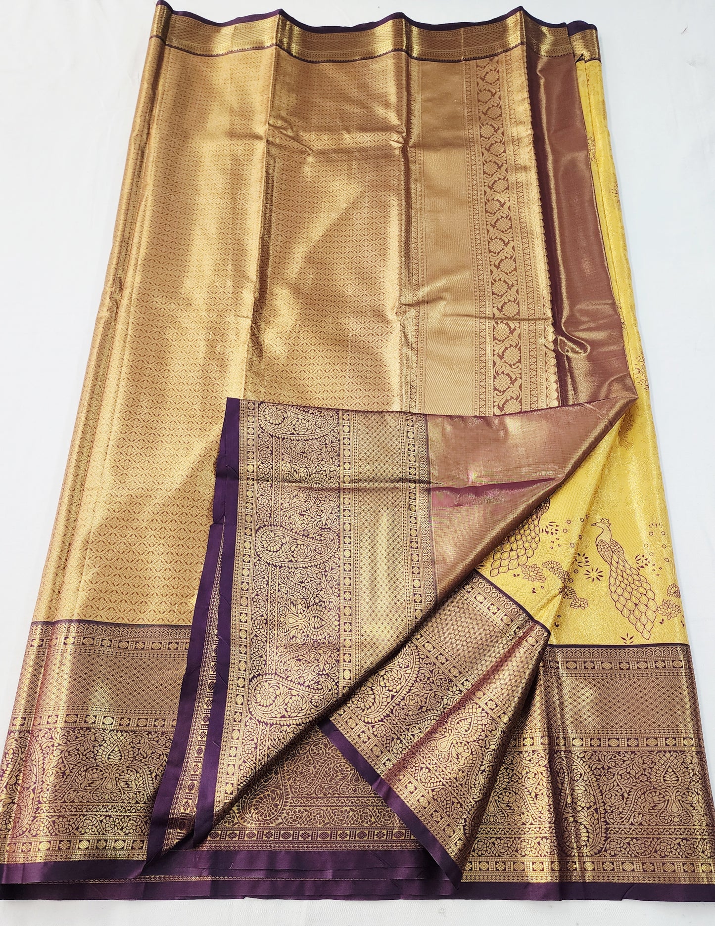 Kanchipuram Blended Korvai Tissue Bridal Silk Saree 008