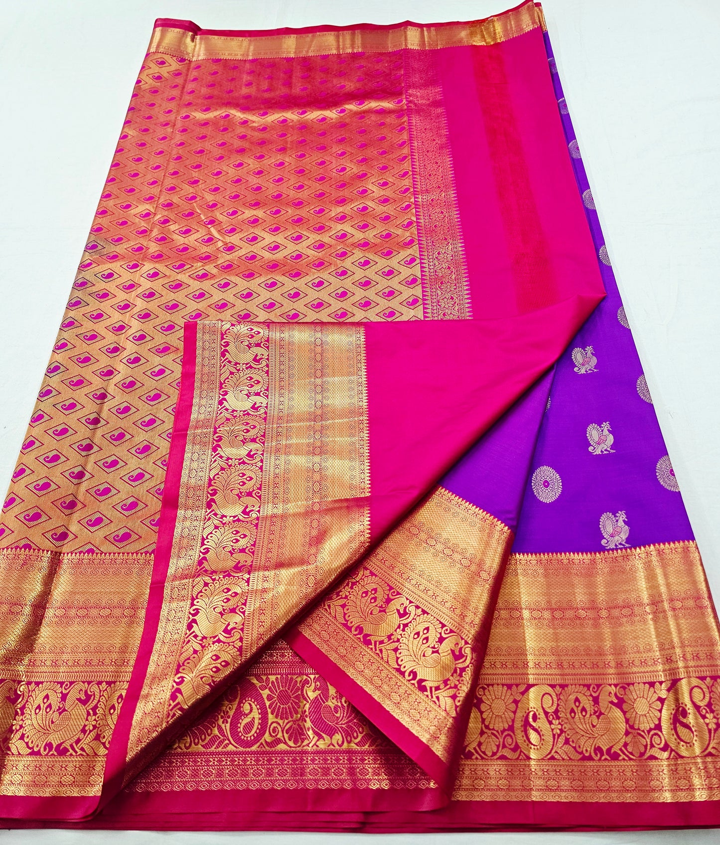 Kanchipuram Blended Korvai Butta Silk Saree 006