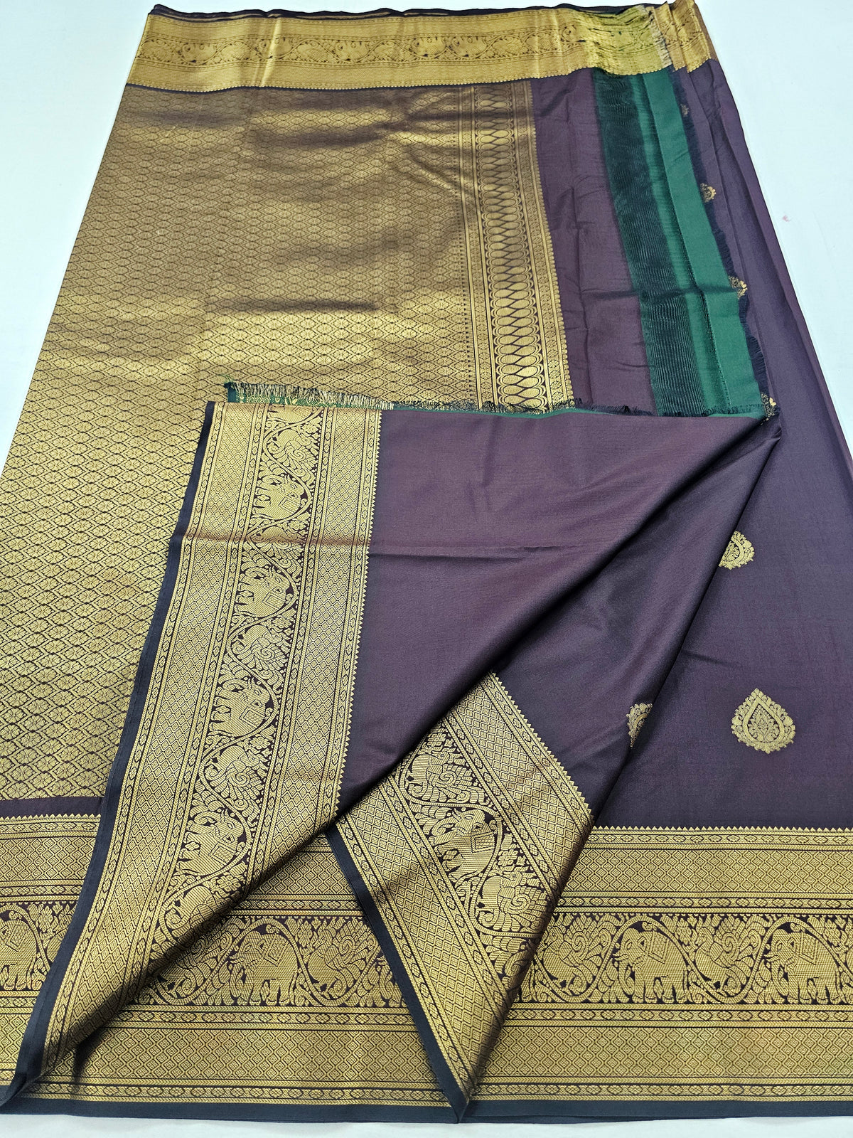 Kanchipuram Blended Fancy Self Butta Silk Saree 020