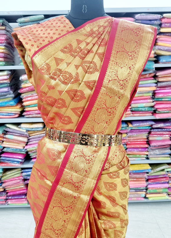 Kanchipuram Pure Handloom High Tissue Silk Saree 036