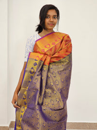 Kanchipuram Blended Mini Bridal silk Saree 017