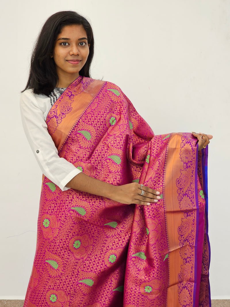 Kanchipuram Blended Mini Bridal silk Saree 029