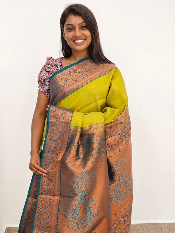 Kanchipuram Blended Mini Bridal silk Saree 068