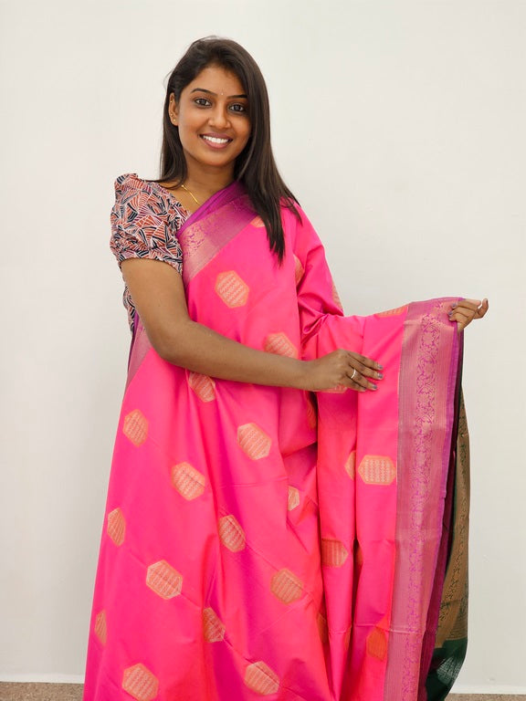 Kanchipuram Blended Mini Bridal silk Saree 083