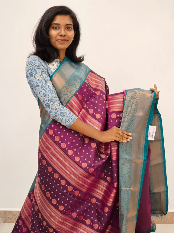 Kanchipuram Blended Mini Bridal silk Saree 090