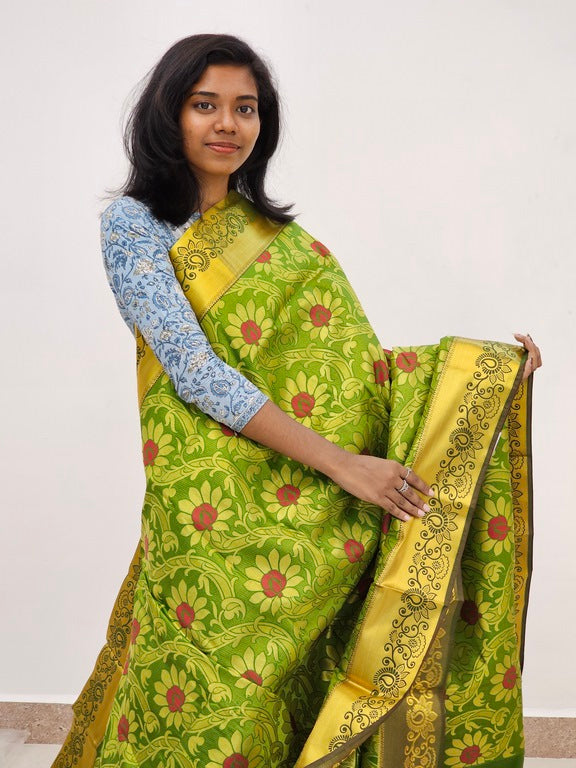 Kanchipuram Blended Mini Bridal silk Saree 094