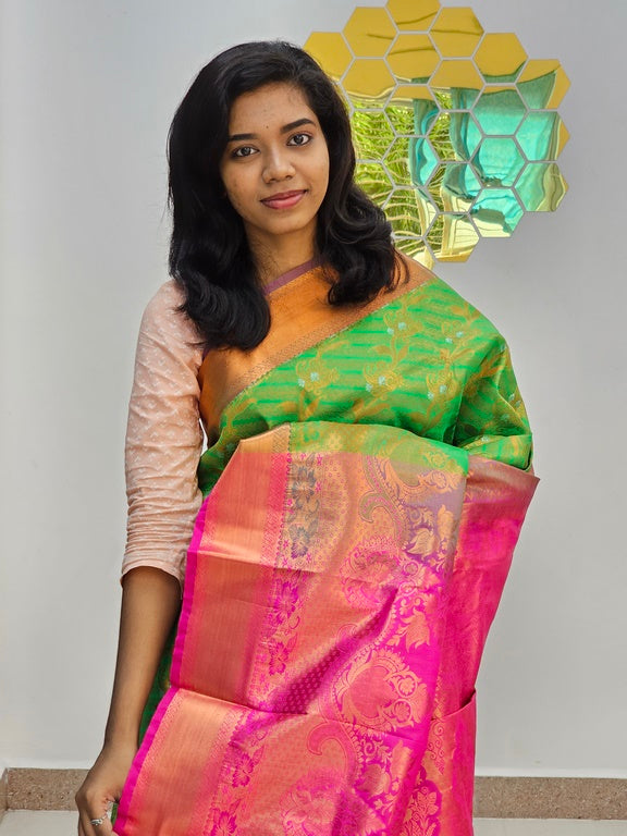 Kanchipuram Blended Mini Bridal silk Saree 118