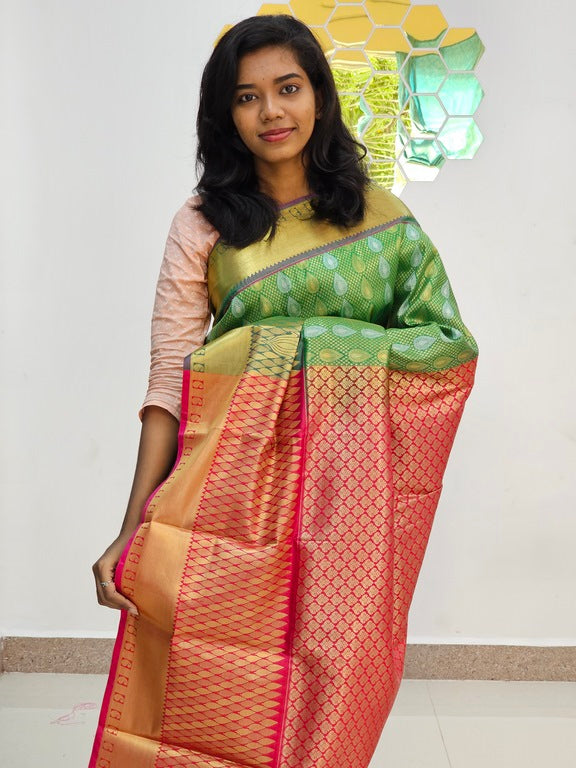 Kanchipuram Blended Mini Bridal silk Saree 125