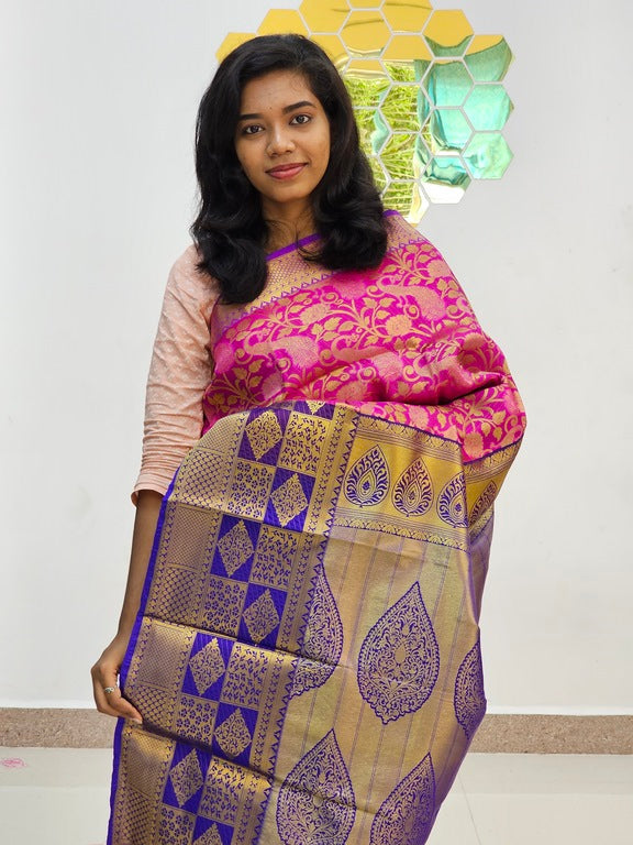 Kanchipuram Blended Mini Bridal silk Saree 128