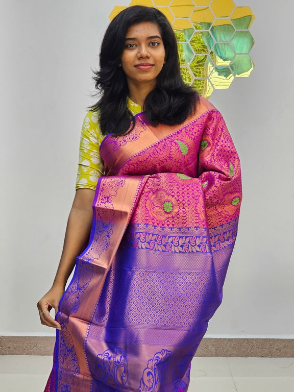 Kanchipuram Blended Mini Bridal Silk Saree 145