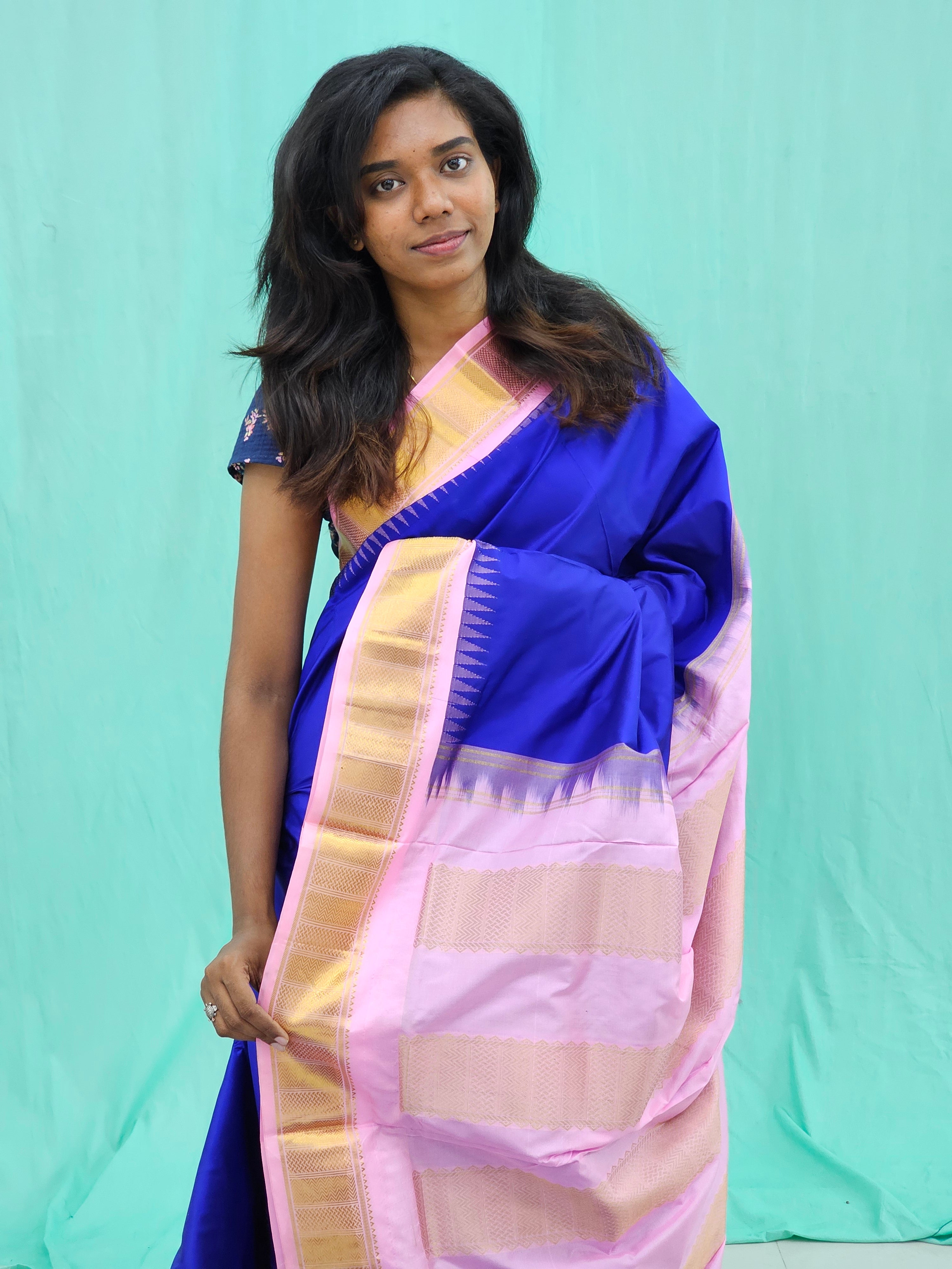 Kanchipuram Pure 9 Yards Korvai Silk Saree 001