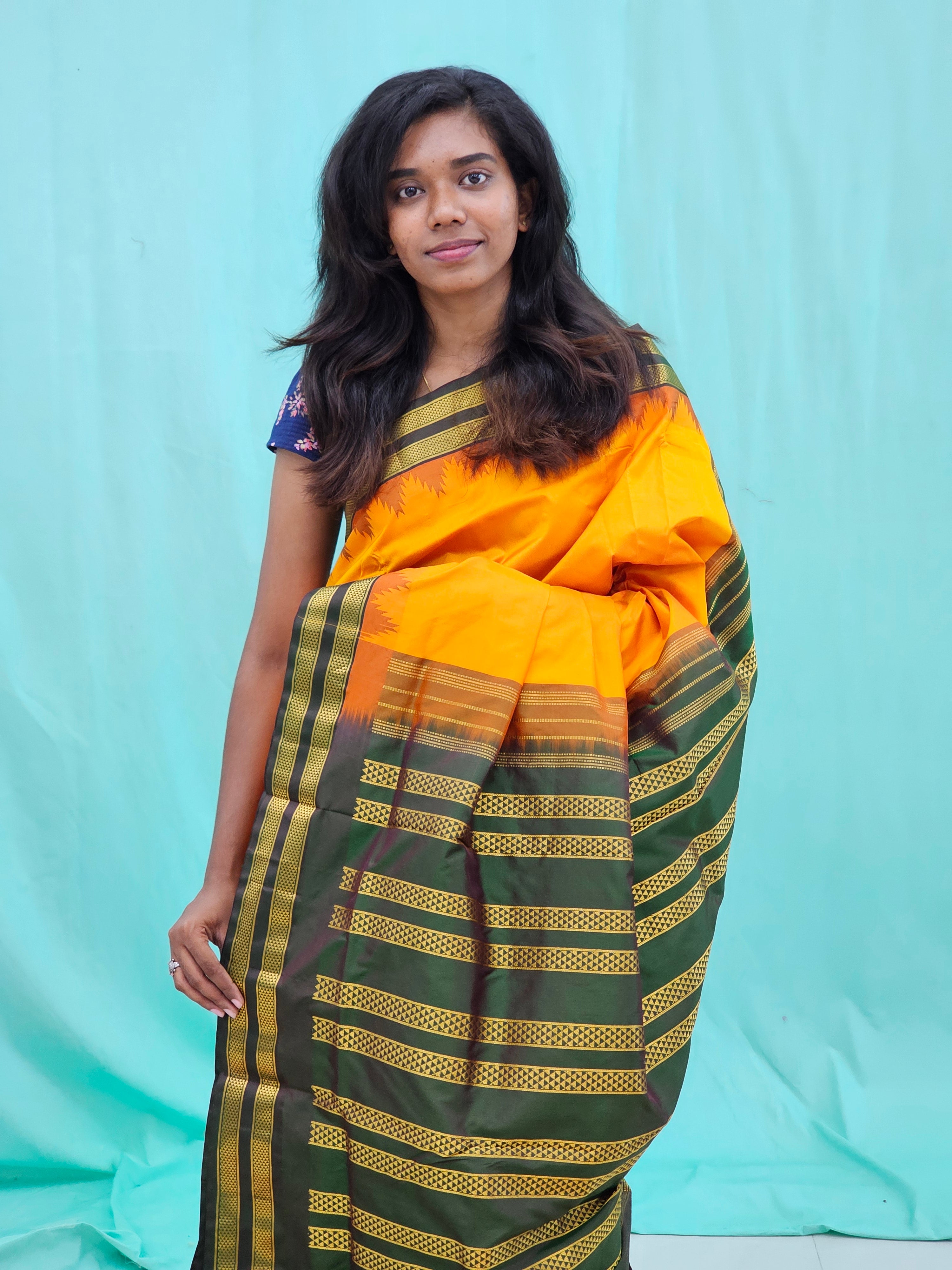 Kanchipuram Pure 9 Yards Korvai Silk Saree 004