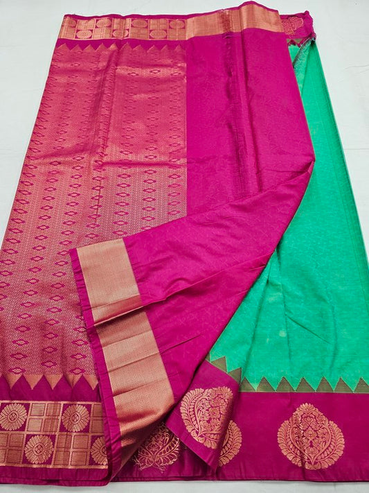 Kanchipuram Blended Trendy Fancy Silk Saree 374