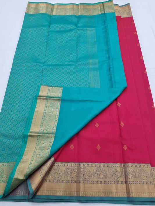 Red And Green Kanchipuram Pure Silk Sarees – Kanchipuram Lakshaya Silks