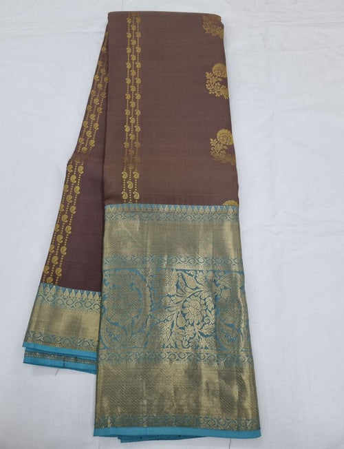 Maroon Gold And Blue Kanchipuram Pure Silk Saree – Kanchipuram Lakshaya Silks