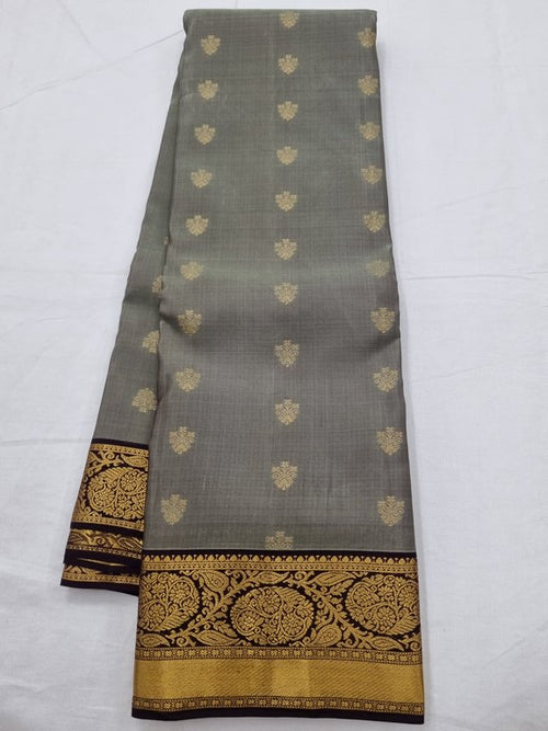 Gold And Maroon Kanchipuram Pure Silk Saree With Floral Motif – Kanchipuram Lakshaya Silks