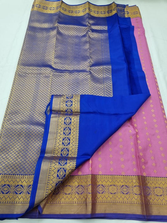 Pink And Maroon Kanchipuram Pure Silk Saree With Diamond Pattern – Kanchipuram Lakshaya Silks