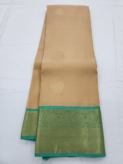 Green And Blue Kanchipuram Pure Silk Saree With Contrast Pallu – Kanchipuram Lakshaya Silks