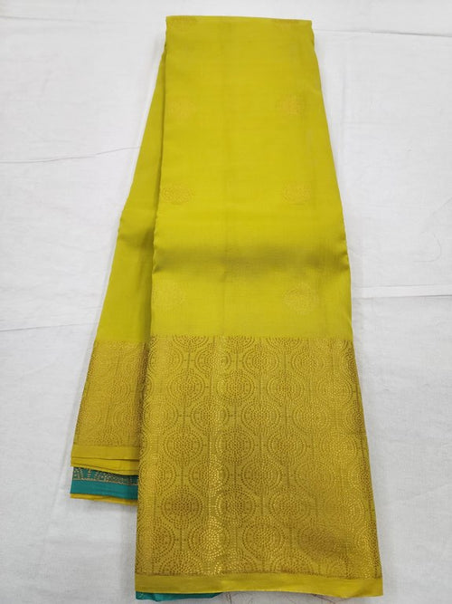 Yellow And Blue Kanchipuram Pure Silk Saree – Kanchipuram Lakshaya Silks