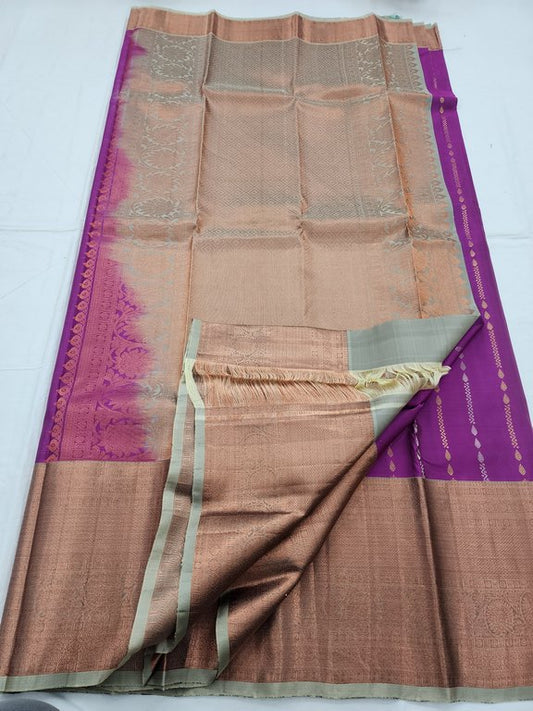 Maroon And Gold Kanchipuram Pure Silk Saree With Embroidered Border – Kanchipuram Lakshaya Silks
