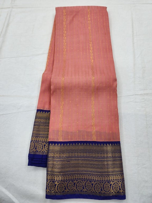 Brown And Orange Kanchipuram Pure Silk Saree – Kanchipuram Lakshaya Silks