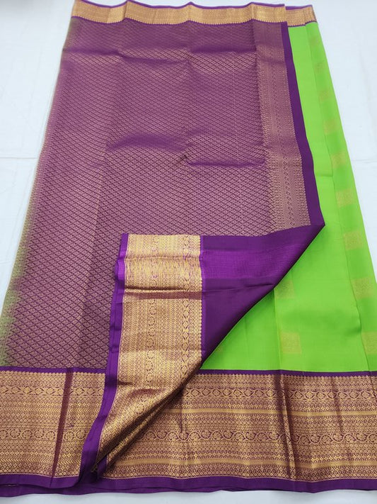 Pure Green And Gold Kanchipuram Pure Silk Sarees – Kanchipuram Lakshaya Silks