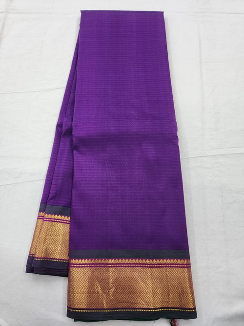 Purple And Black Kanchipuram Pure Silk Saree 155 – Kanchipuram Lakshaya Silks