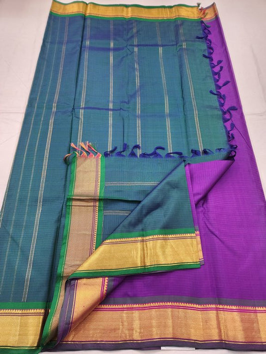 Purple And Black Kanchipuram Pure Silk Saree 155 – Kanchipuram Lakshaya Silks
