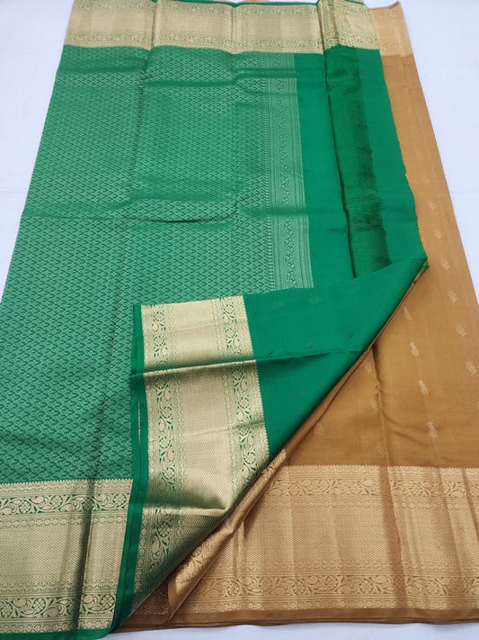 Pure Fancy Silk, Soft Satin Blends, Lightweight Fancy Weaves Kanchipuram Pure Silk Sarees Gold and Green – Kanchipuram Lakshaya Silks