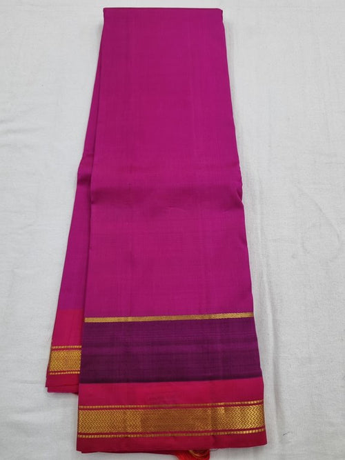 Pink And Maroon Kanchipuram Pure Silk Saree With Grand Pallu – Kanchipuram Lakshaya Silks