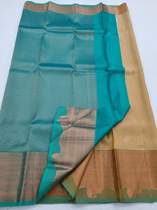 Gold And Pink Kanchipuram Pure Silk Saree With Floral – Kanchipuram Lakshaya Silks