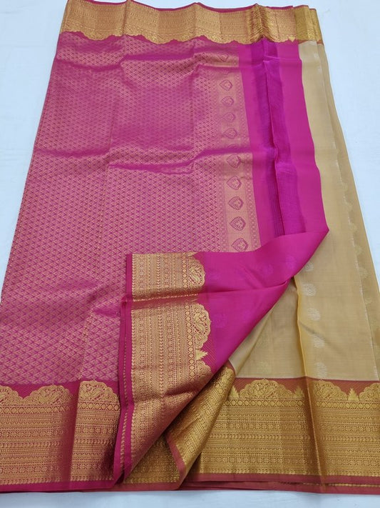 Maroon And Gold Kanchipuram Pure Silk Saree With Traditional Motif – Kanchipuram Lakshaya Silks