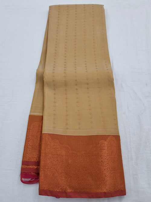 Brown And Orange Kanchipuram Pure Silk Sarees – Kanchipuram Lakshaya Silks