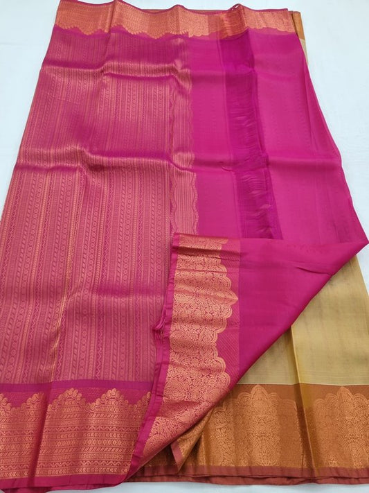 Brown And Orange Kanchipuram Pure Silk Sarees – Kanchipuram Lakshaya Silks