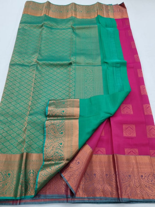 Black And Pink Kanchipuram Pure Silk Sarees – Kanchipuram Lakshaya Silks