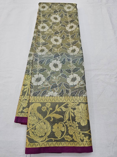 Kanchipuram Blended Tissue Silk Sarees 019 In Black And Gold – Kanchipuram Lakshaya Silks