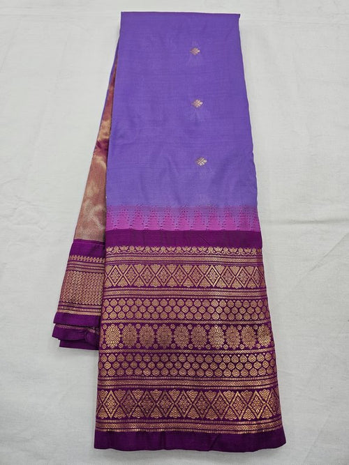 Purple And Maroon Kanchipuram Pure Silk Saree With Traditional Motif – Kanchipuram Lakshaya Silks