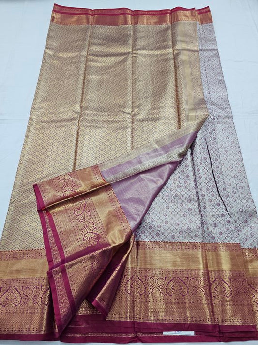 Gold And Pink Kanchipuram Pure Silk Sarees – Kanchipuram Lakshaya Silks