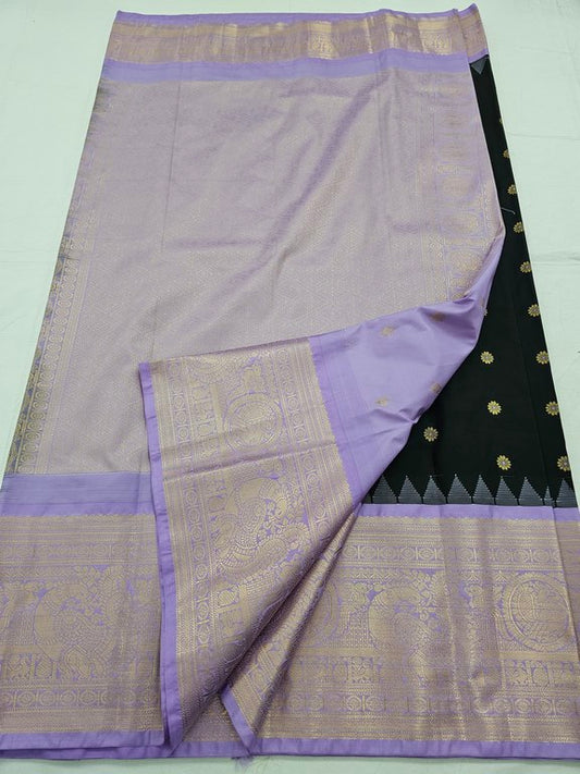 Kanchipuram Pure Silk Sarees 058 - Silver Gold – Kanchipuram Lakshaya Silks