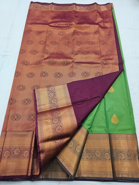 Black And Yellow Kanchipuram Pure Silk Saree With Kanchipuram Design – Kanchipuram Lakshaya Silks