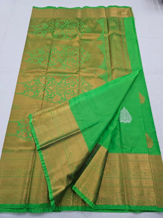 Green And Black Kanchipuram Pure Silk Saree With Kanchipuram – Kanchipuram Lakshaya Silks