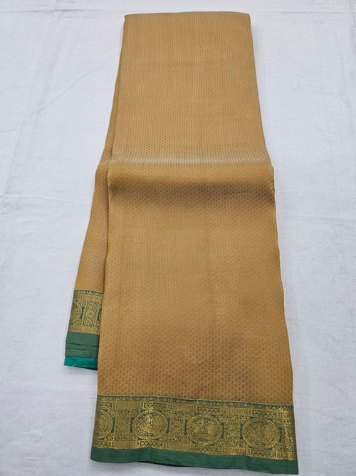 Green And Yellow Kanchipuram Pure Silk Saree With Floral Buta – Kanchipuram Lakshaya Silks