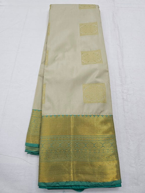 Pure Silk Kanchipuram Blended Elegant Saree 033 - Green And Yellow – Kanchipuram Lakshaya Silks
