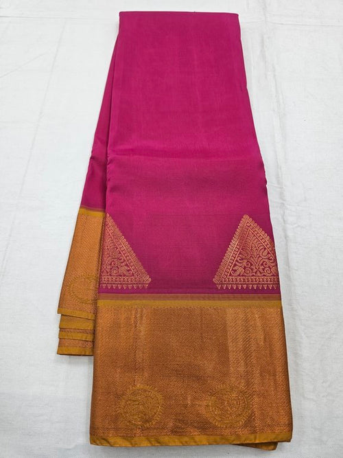 Maroon And Gold Kanchipuram Pure Silk Saree With Paisley Motif – Kanchipuram Lakshaya Silks