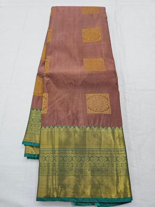 Gold Yellow And Teal Green Kanchipuram Pure Silk Sarees – Kanchipuram Lakshaya Silks