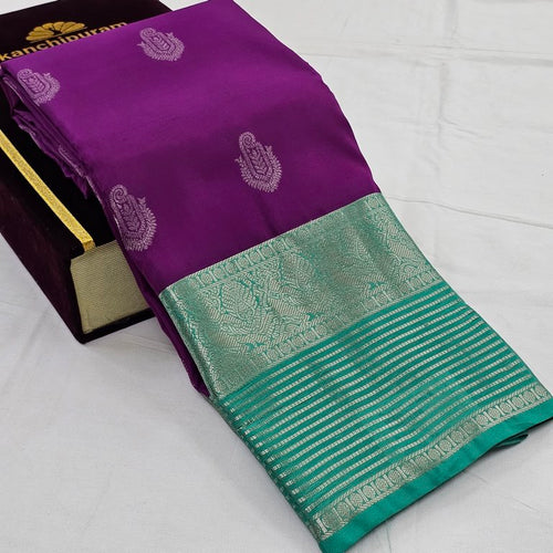 Lavender And Maroon Kanchipuram Pure Silk Sarees – Kanchipuram Lakshaya Silks