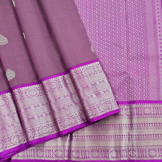 Purple And Blue Kanchipuram Pure Silk Saree With Diamond Pattern – Kanchipuram Lakshaya Silks