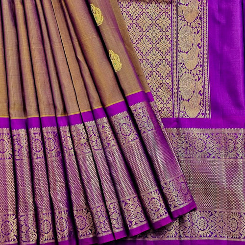 Coffee Brown Kanchipuram Pure Silk Saree – Kanchipuram Lakshaya Silks